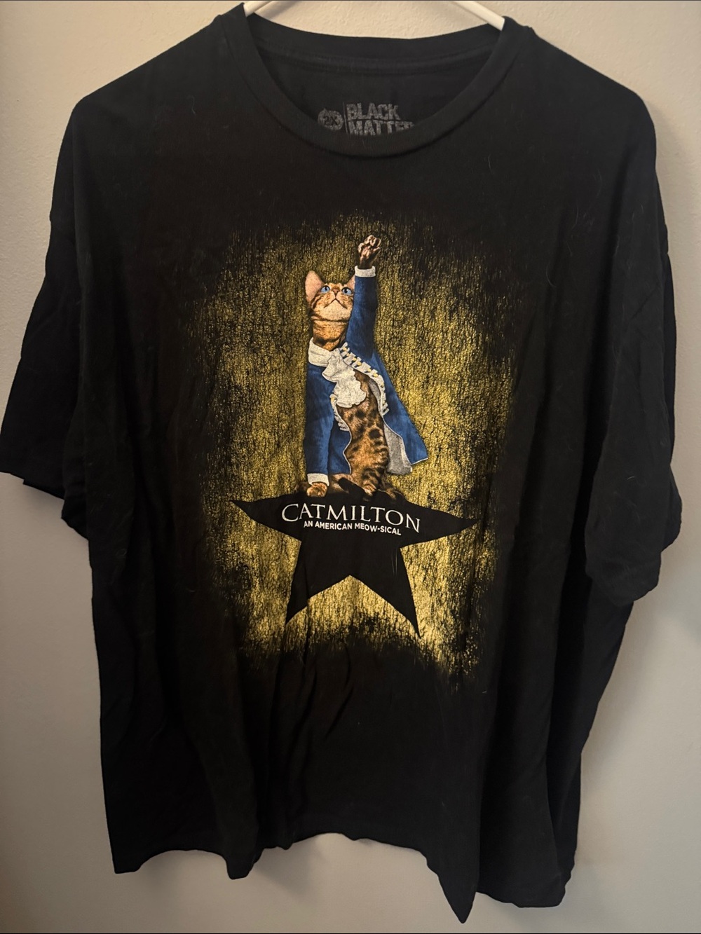 Black Matter CatMilton Graphic Tee in Black with Yellow and Blue